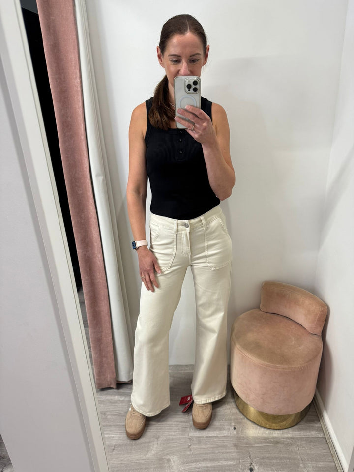 Toxik Jodie Wide Leg Jeans - Stone