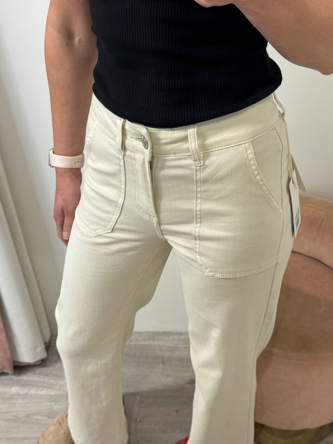 Toxik Jodie Wide Leg Jeans - Stone