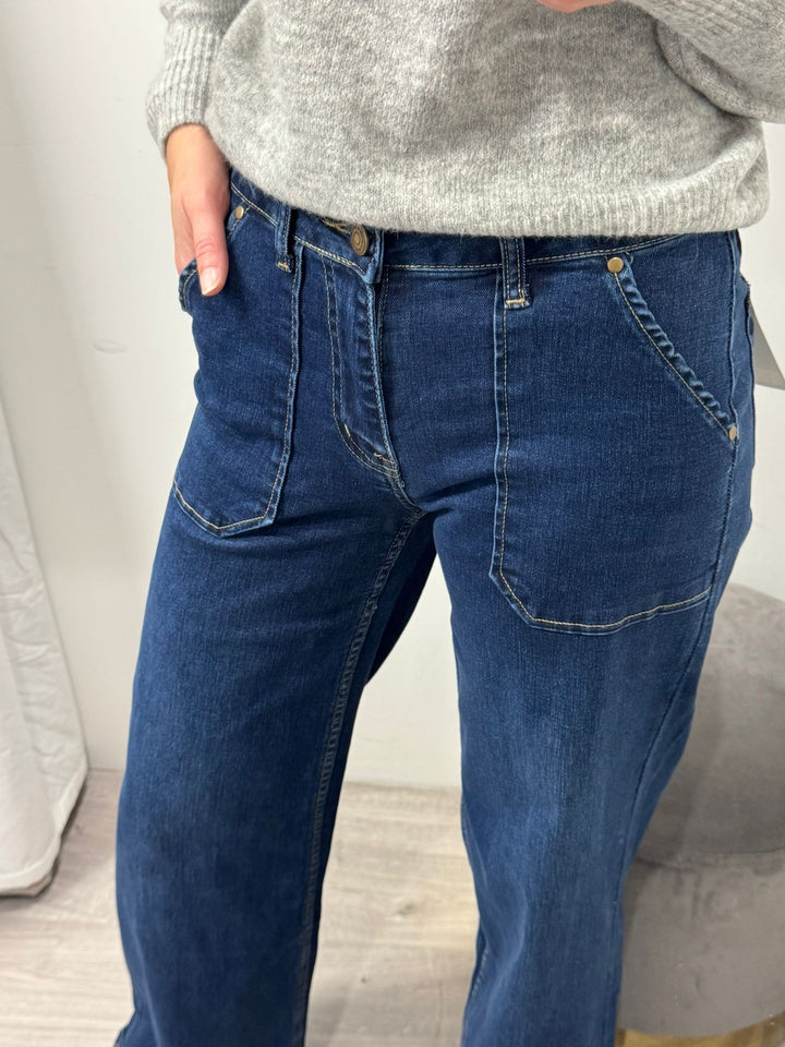 Toxik Jodie Wide Leg Jeans - Dark Wash