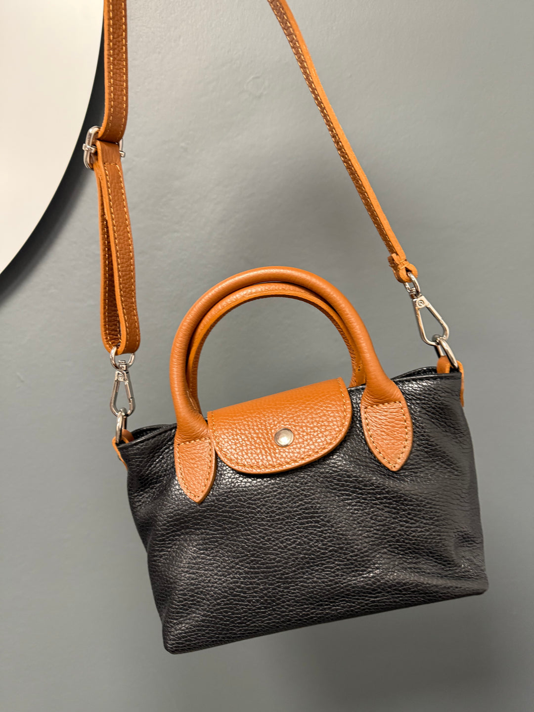 Maria Leather Mini Bag - Black