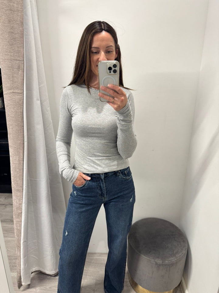 Pamila LS Top - Mid Grey