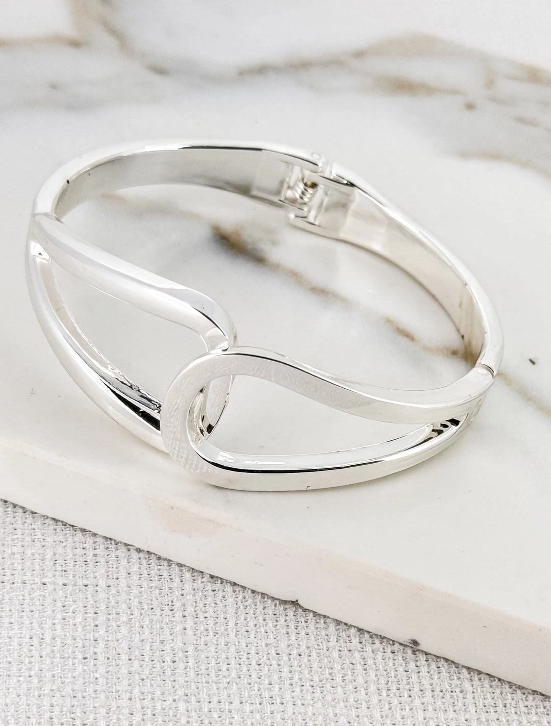 Silver Double Looped Bangle