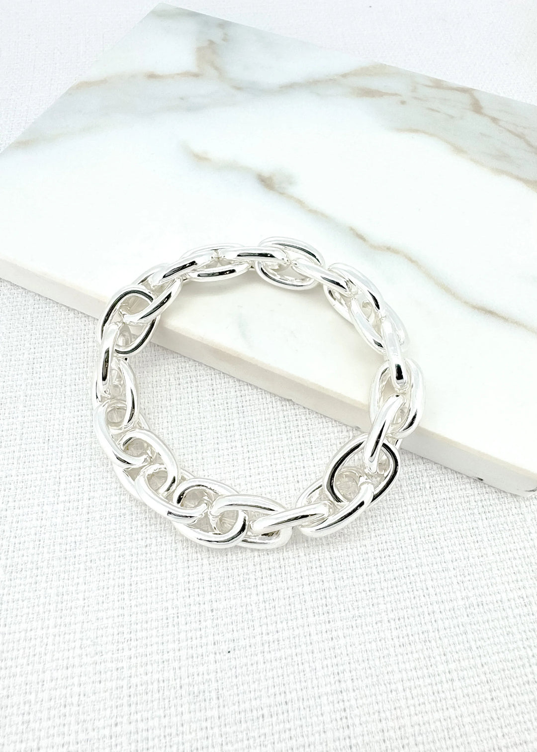 Chunky Silver Chain Link Bracelet