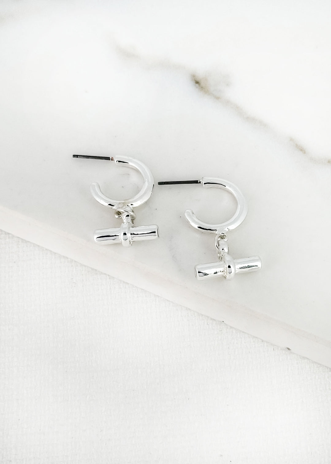 Silver T-bar Earrings