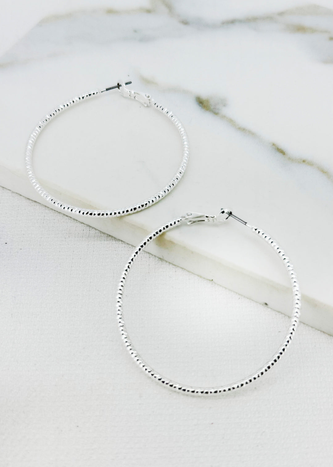 Silver Large Hoops