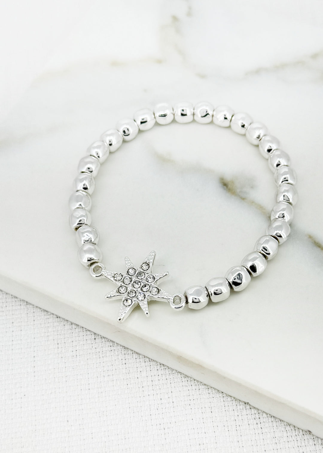 Silver Starburst Stretch Bracelet