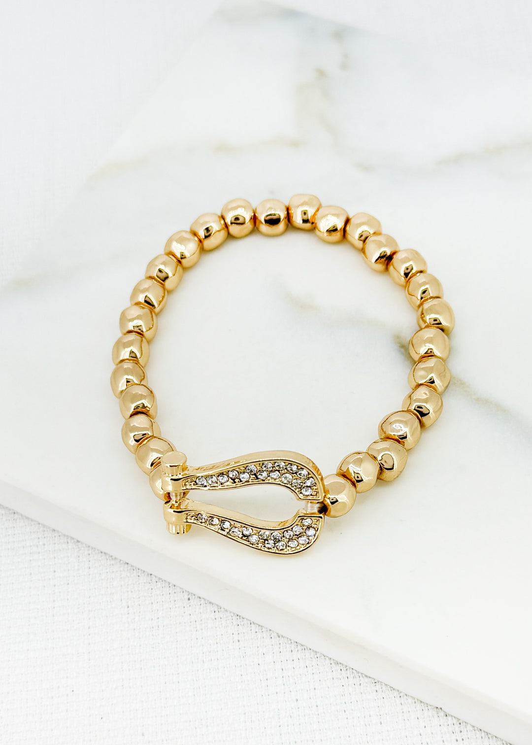 Gold Horseshoe Stretch Bracelet