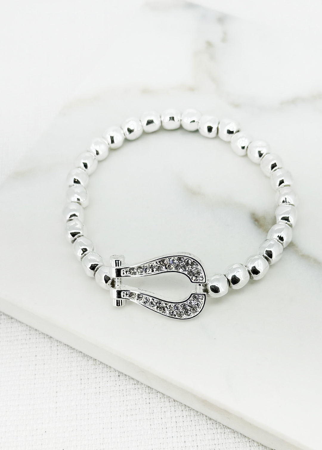 Silver Horseshoe Stretch Bracelet