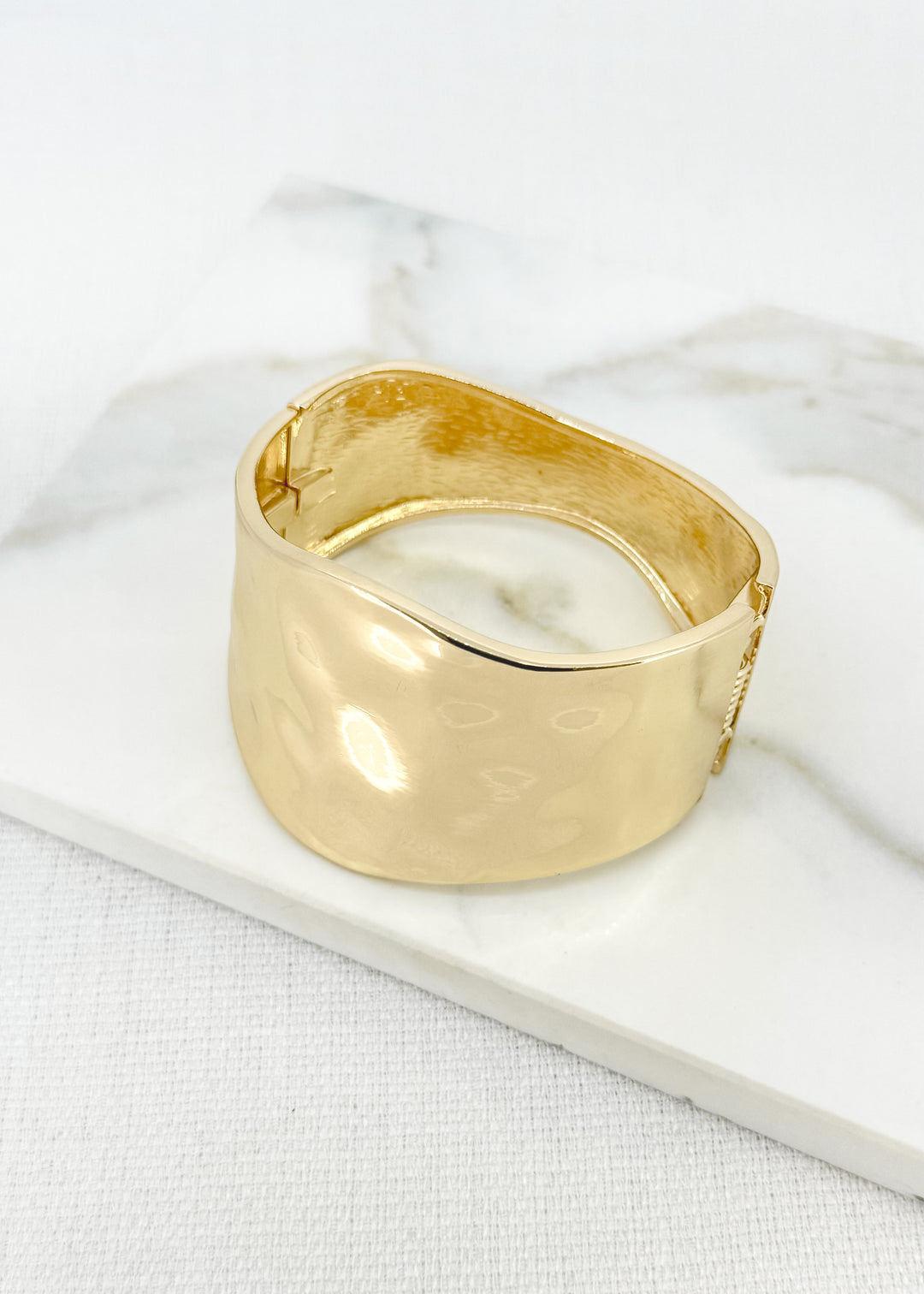 Hammered Gold Bangle