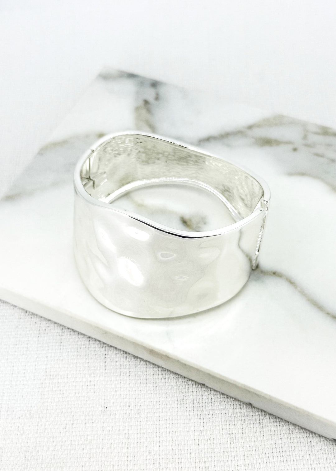 Hammered Silver Bangle