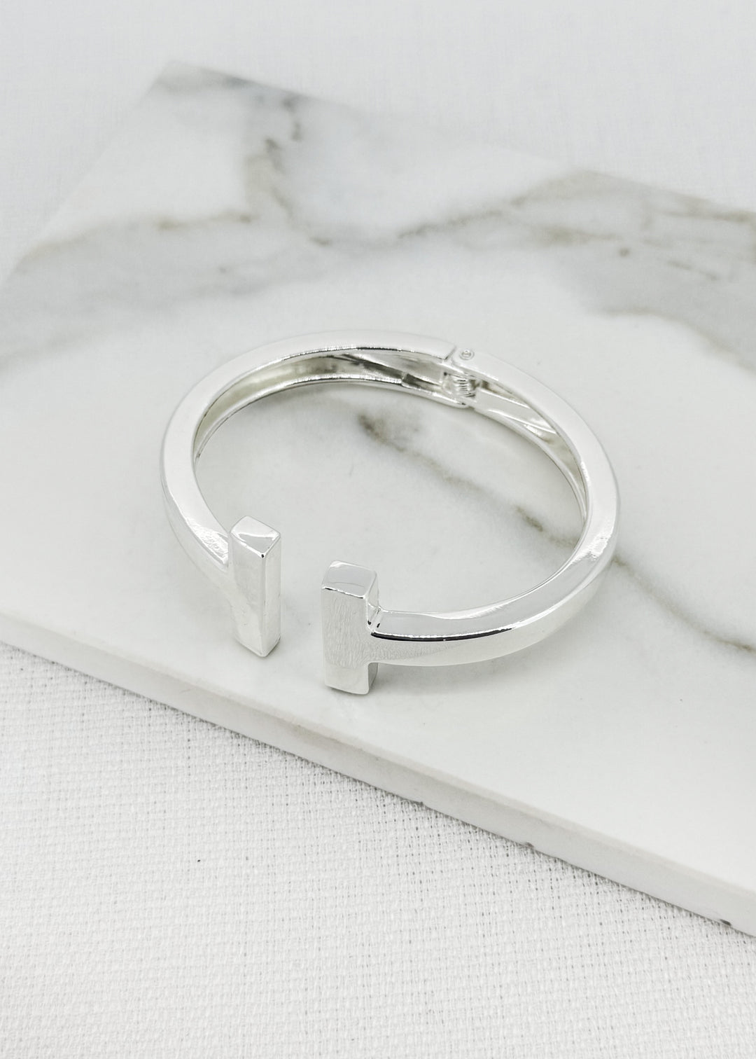 Silver T-bar Bangle