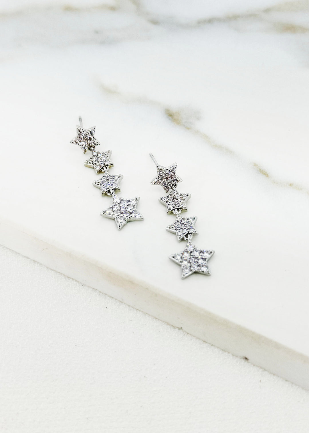 Silver Multi Star Earrings