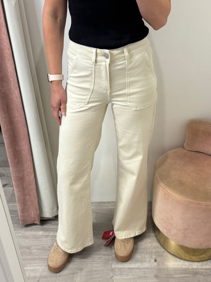 Toxik Jodie Wide Leg Jeans - Stone