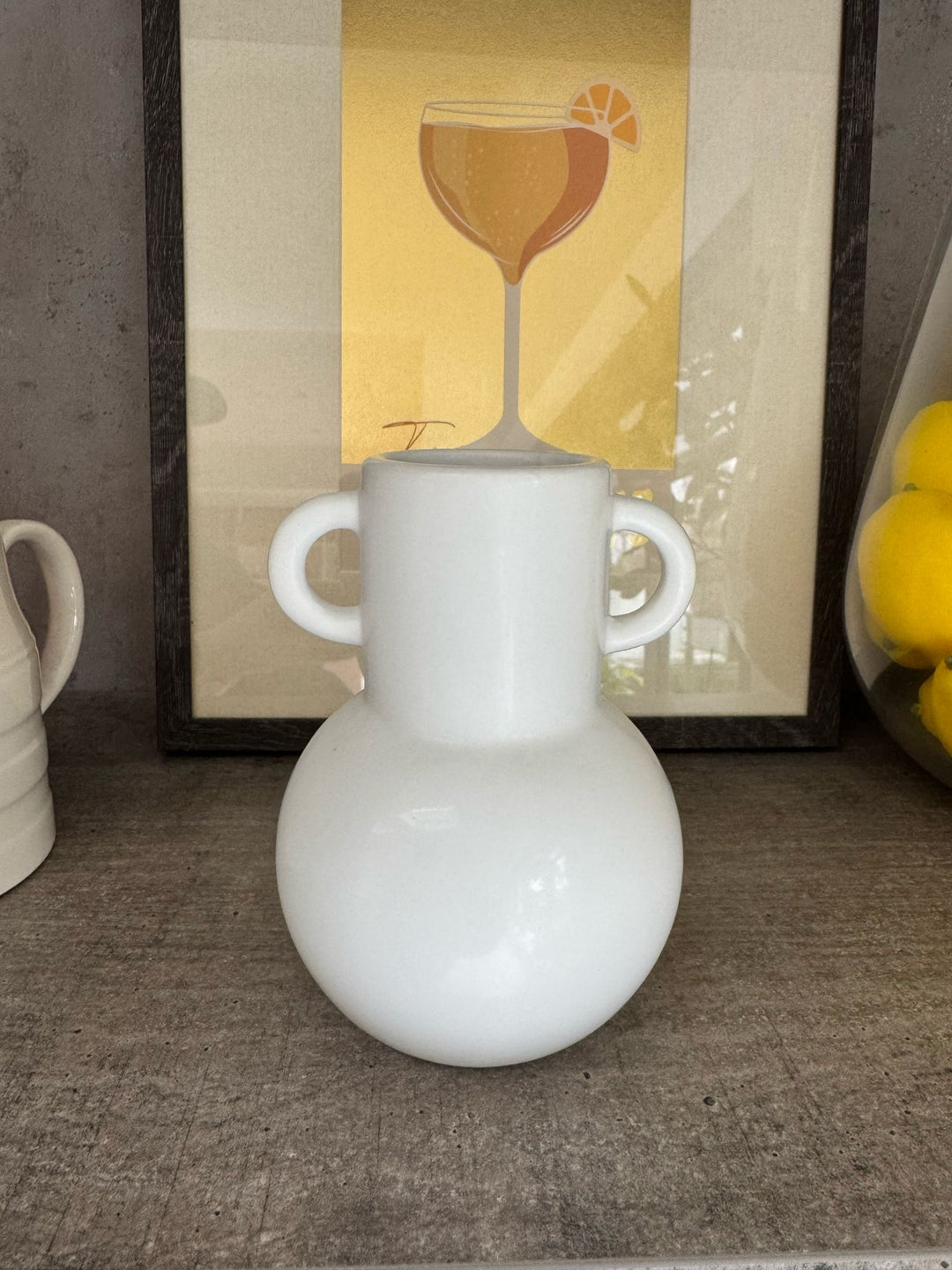 White Handled Vase