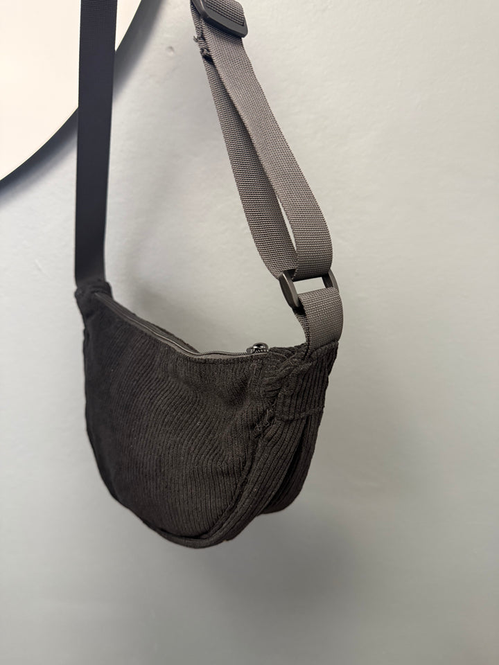 Tamsin Cord Crossbody Bag - Black