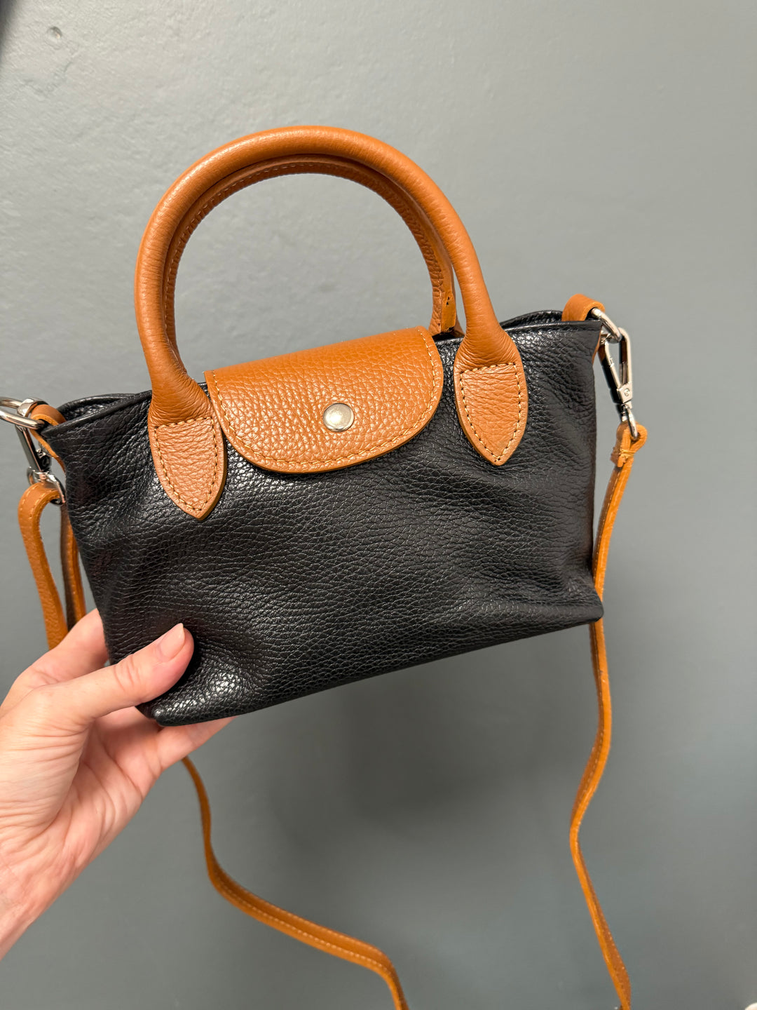 Maria Leather Mini Bag - Black