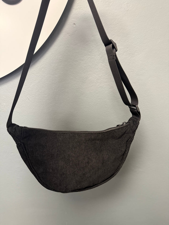 Tamsin Cord Crossbody Bag - Black