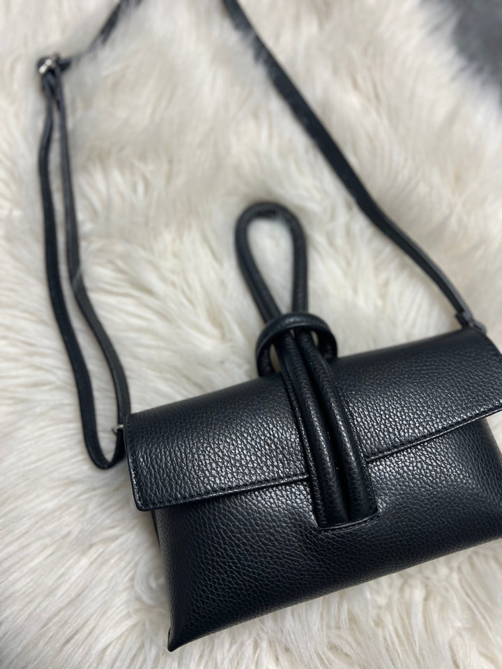 Betty Leather Loop Handle Bag - Black