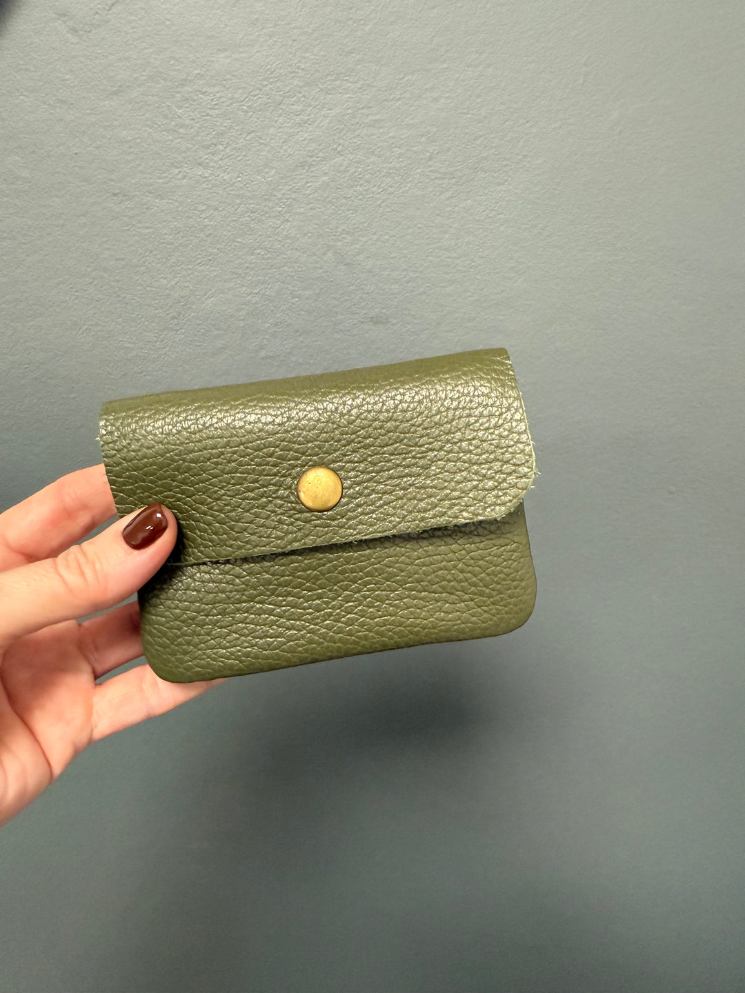 Leather Coin Purse - Olive