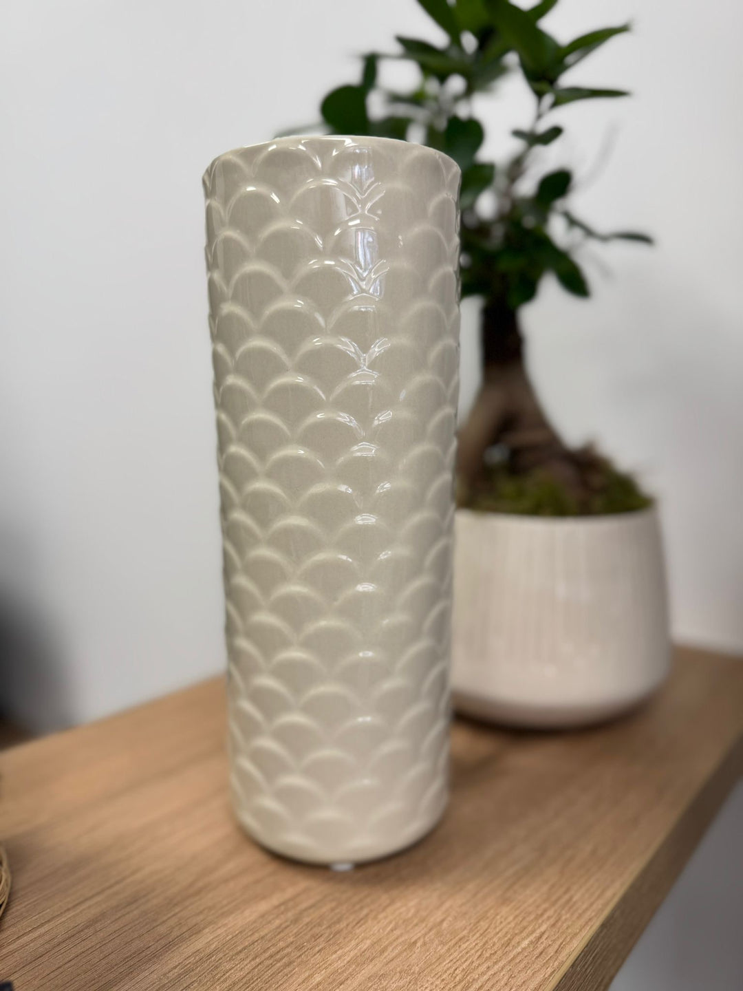 Tall Beige Vase