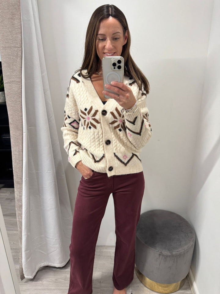 Tocada Wide Leg Jeans - Burgundy