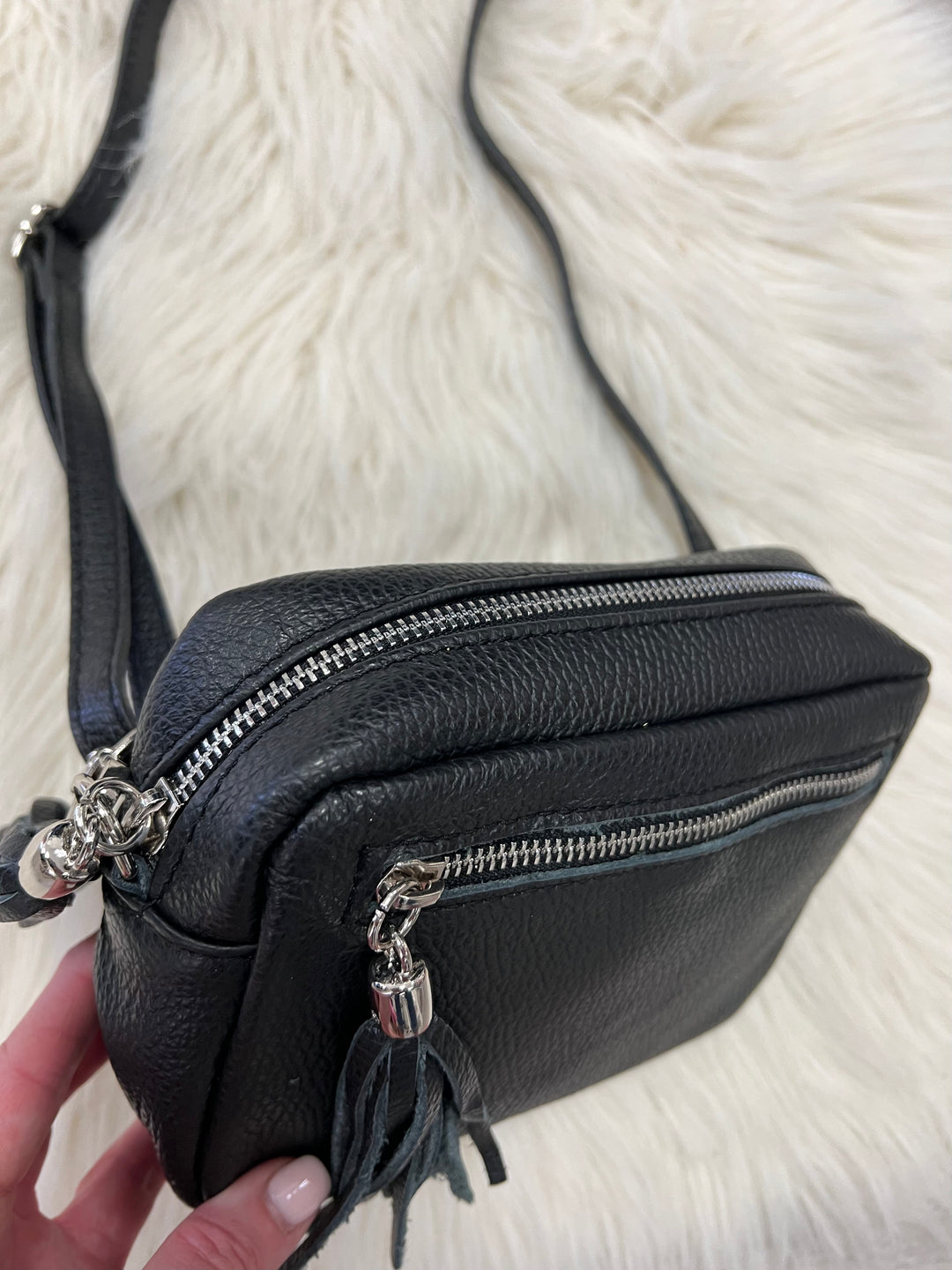 Leather Camera Bag - Black