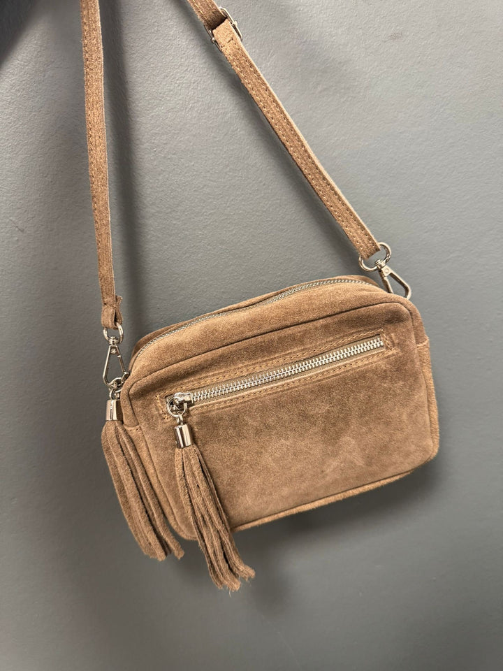 Suede Camera Bag - Taupe