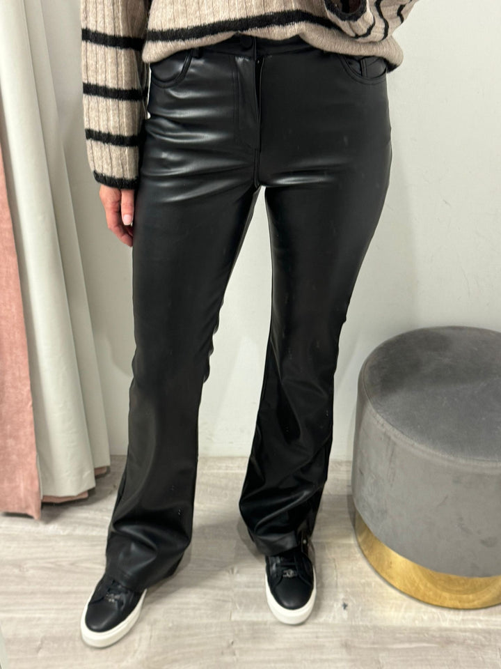 Toxik PU Flared Jeans