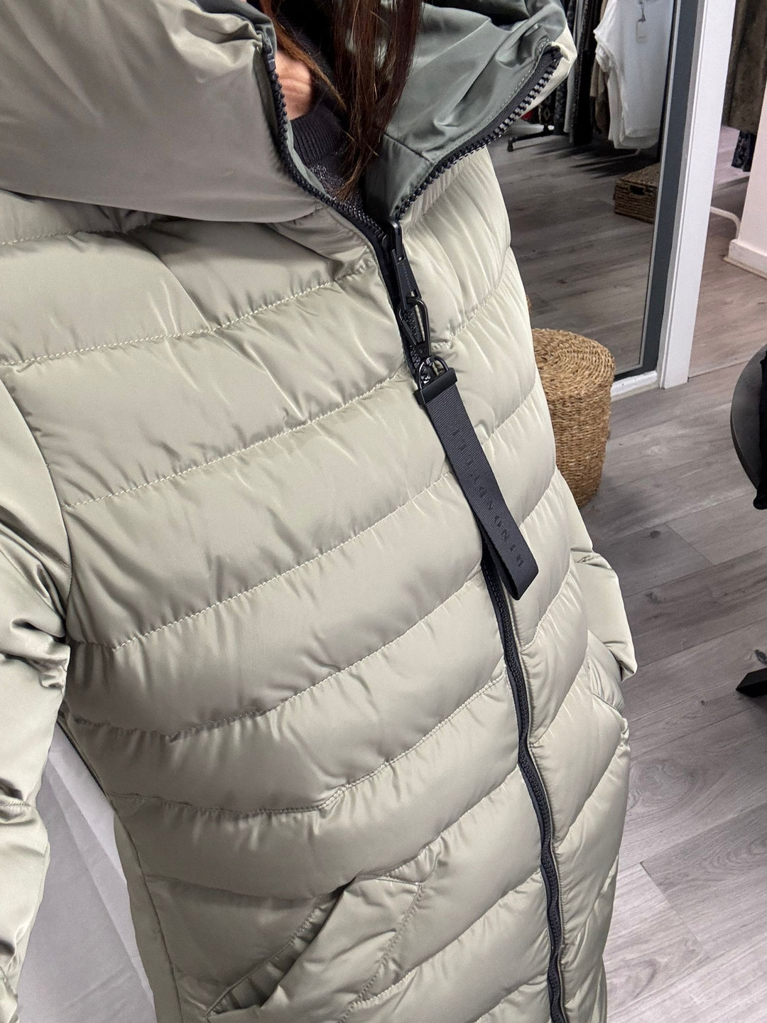 Keila Reversible Coat - Green Ash