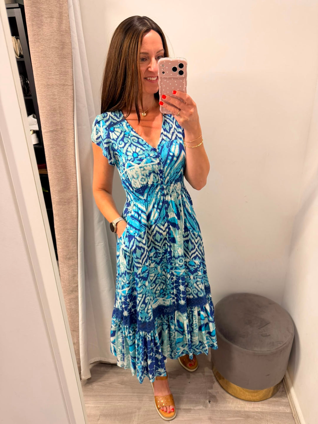 Ciara Midi Dress - Azure Wave