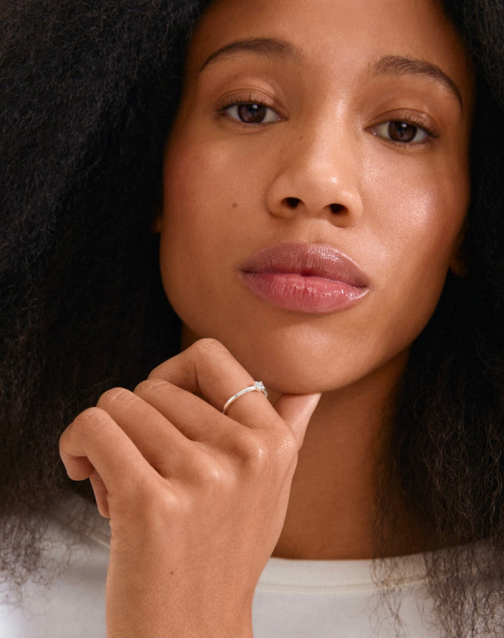 Lulu Crystal Ring - Silver Plated