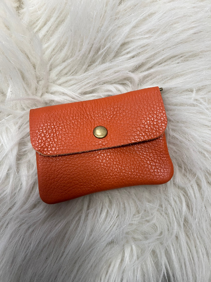 Leather Coin Purse - Dark Orange