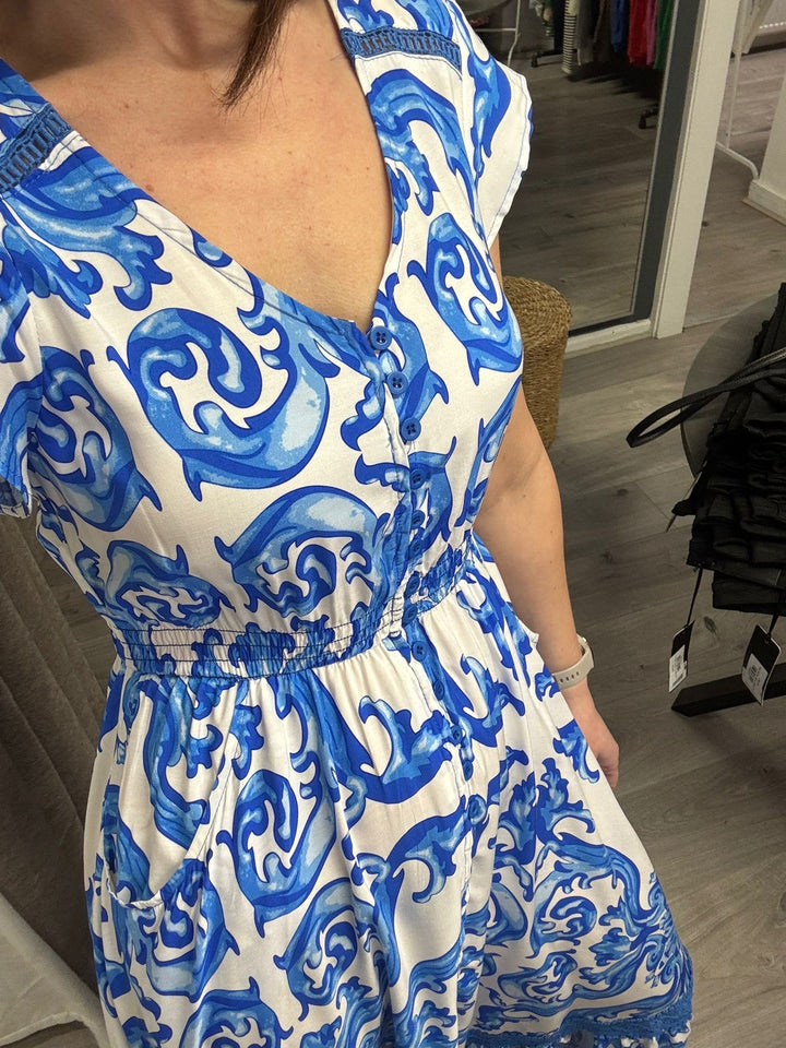 Ciara Maxi Dress - Blue Floral