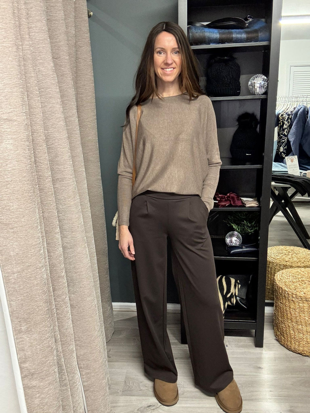 Kate Wide Leg Pants - Chocolate Torte