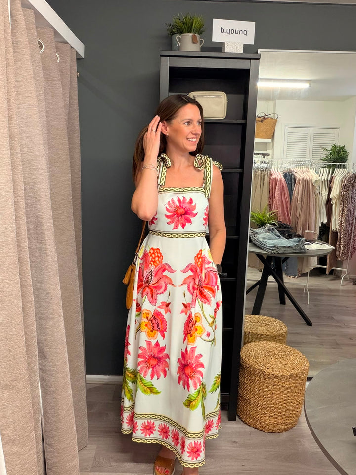 Ariana Dress - Green Floral