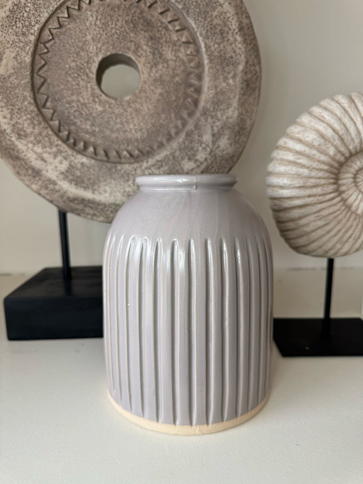 Large Ribbed Vase