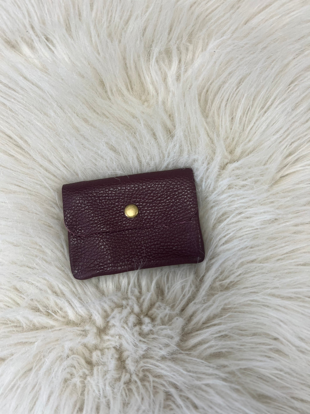 Leather Coin Purse - Burgundy