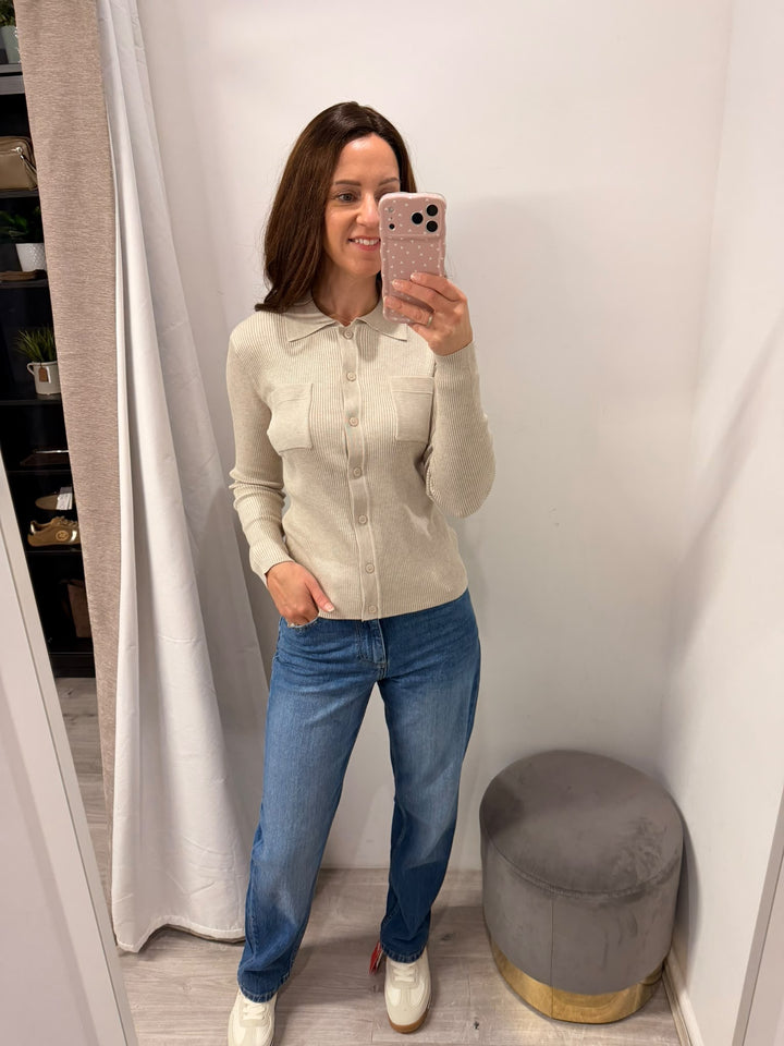 Luls Rib Polo Cardigan