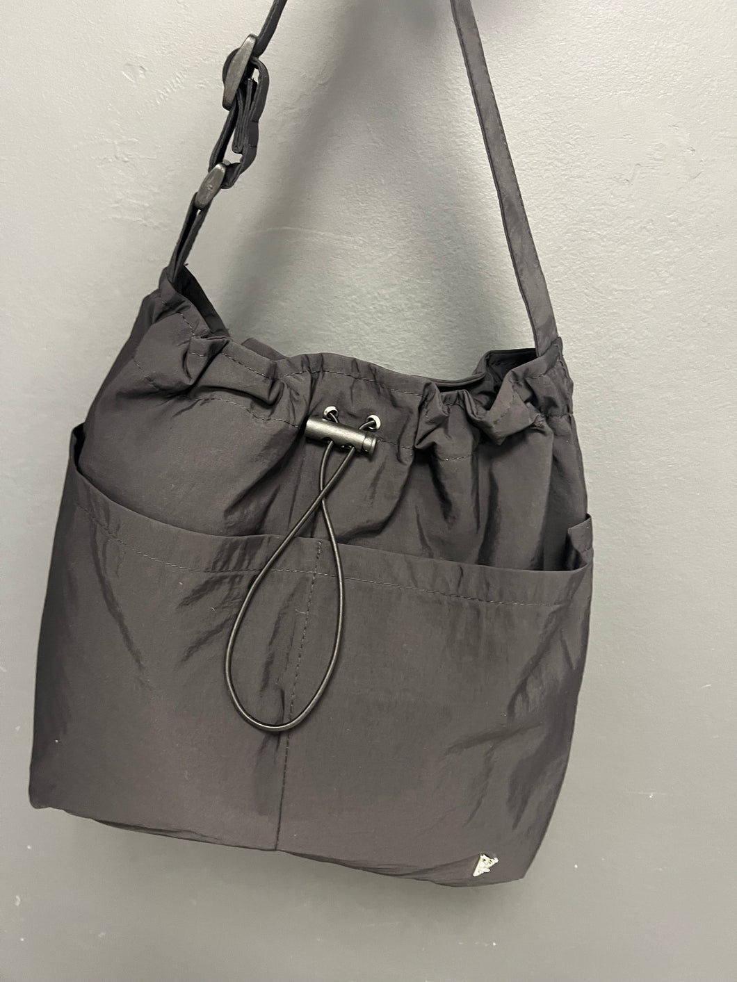 Cara Nylon Front Pocket Bag - Black