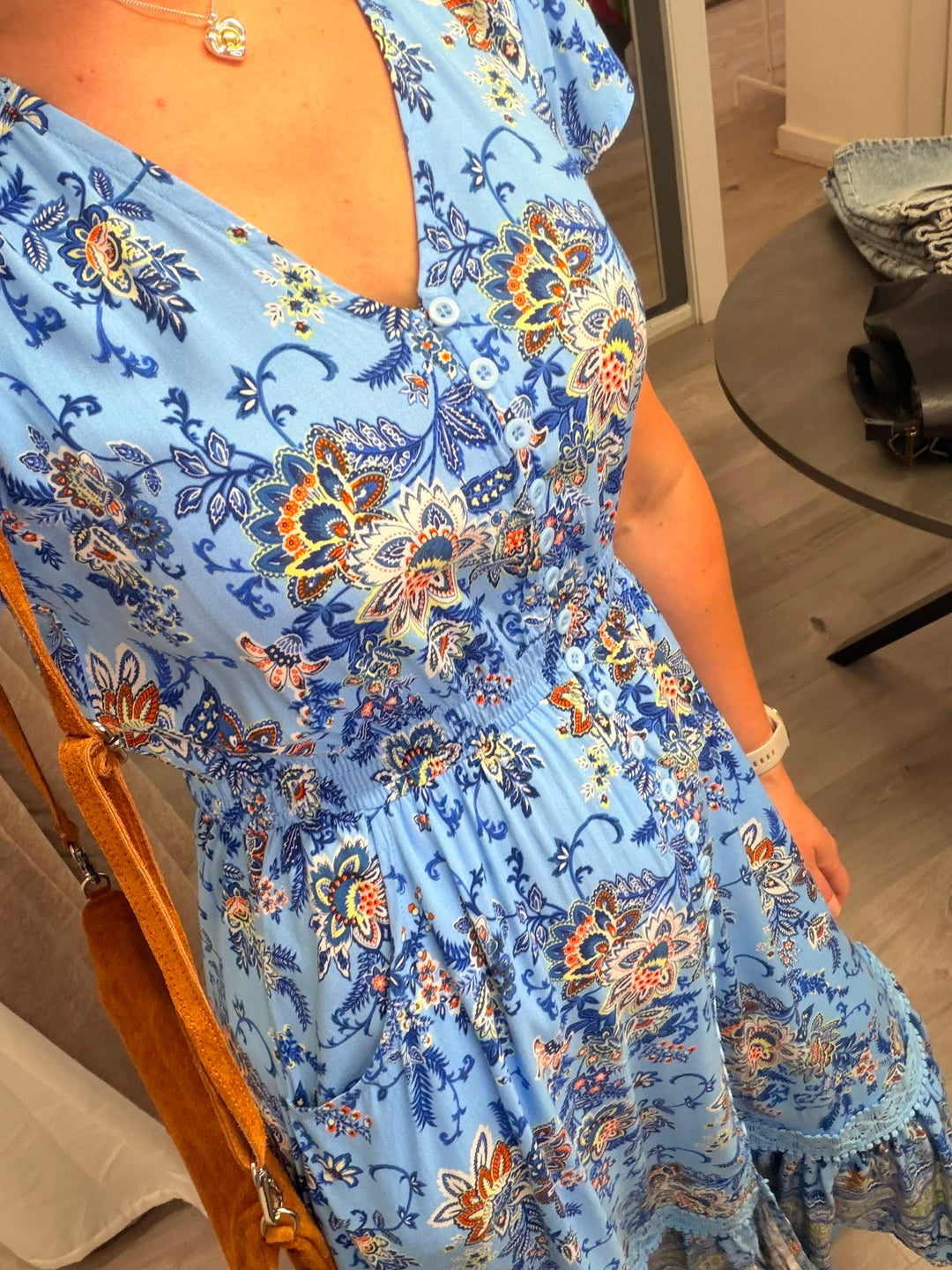 Ciara Midi Dress - Cornflower Bloom