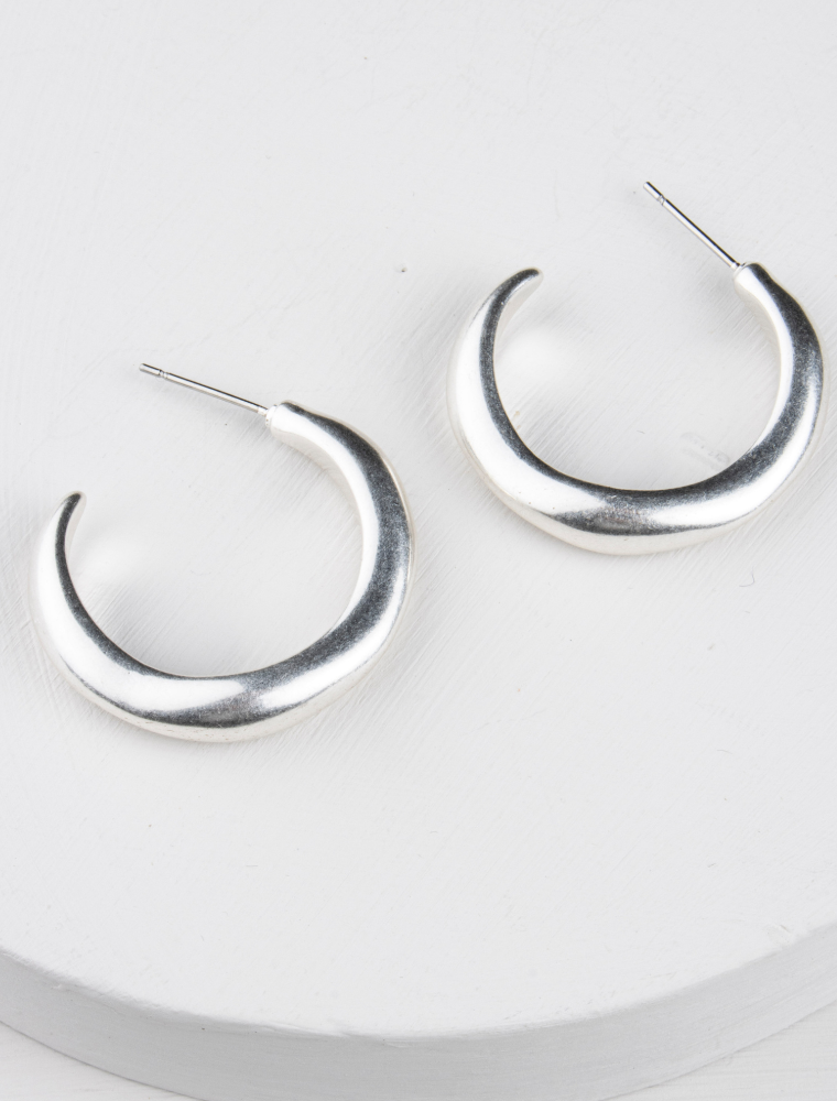 Effie Hoop Earrings - Silver Plated