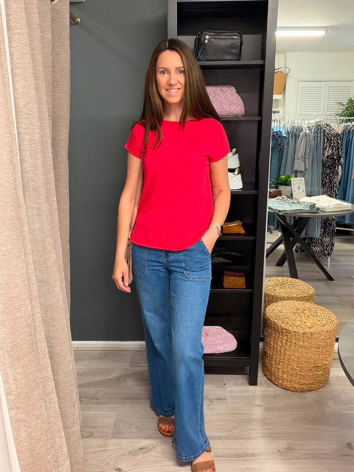 Toxik Jodie Wide Leg Jeans - Mid Blue Wash