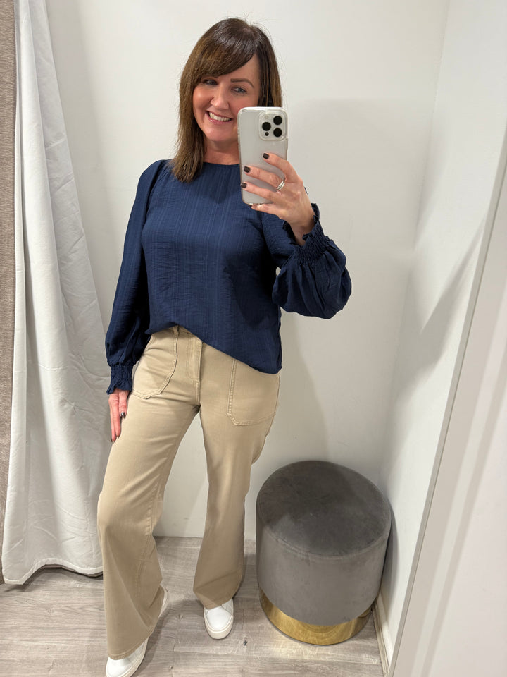 Toxik Jodie Wide Leg Jeans - Dark Beige