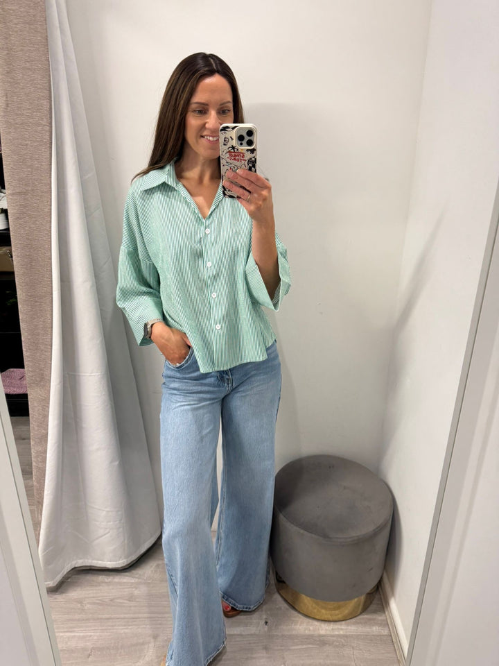 Lucia Shirt - Green Stripe