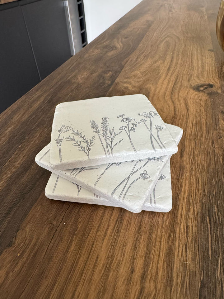 Meadow Flowers Resin Coasters