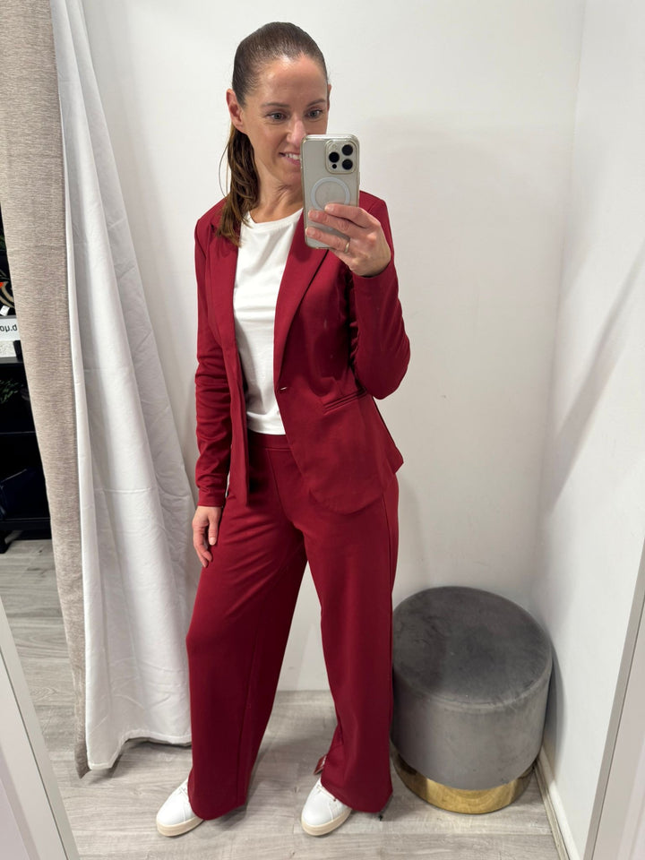 Kate Wide Leg Pants - Biking Red