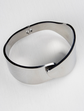 Load image into Gallery viewer, Freya Statement Bangle – Silver Plated
