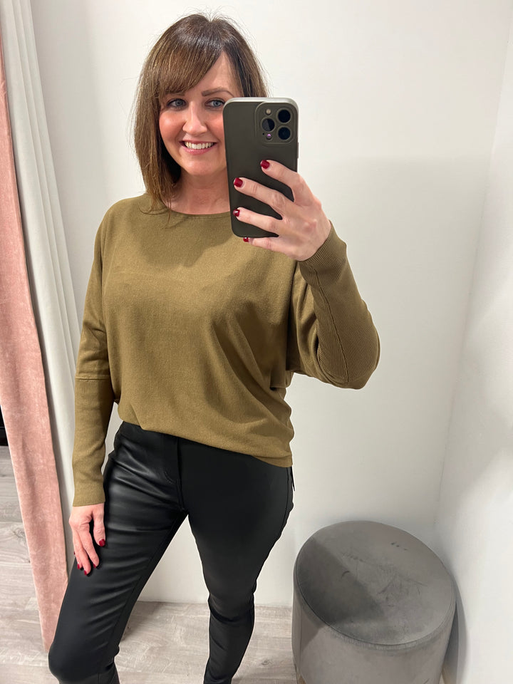 Morla Batwing Jumper - Military Olive