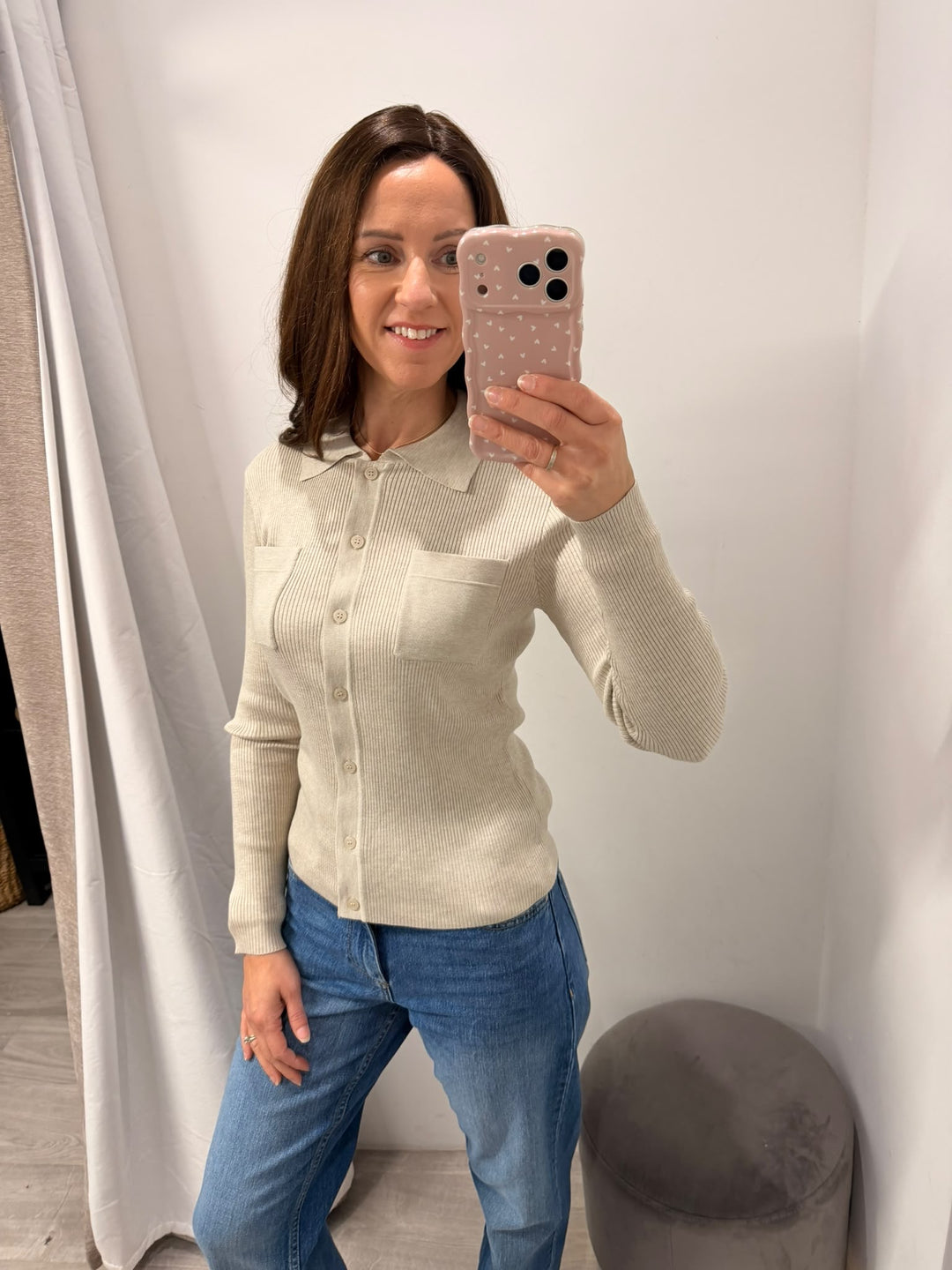 Luls Rib Polo Cardigan