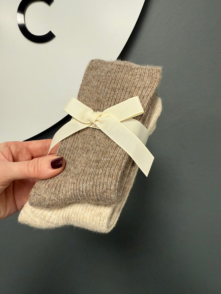 Vicosy Socks - Oatmeal/Brown